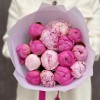 Розовый микс из 15 пионов